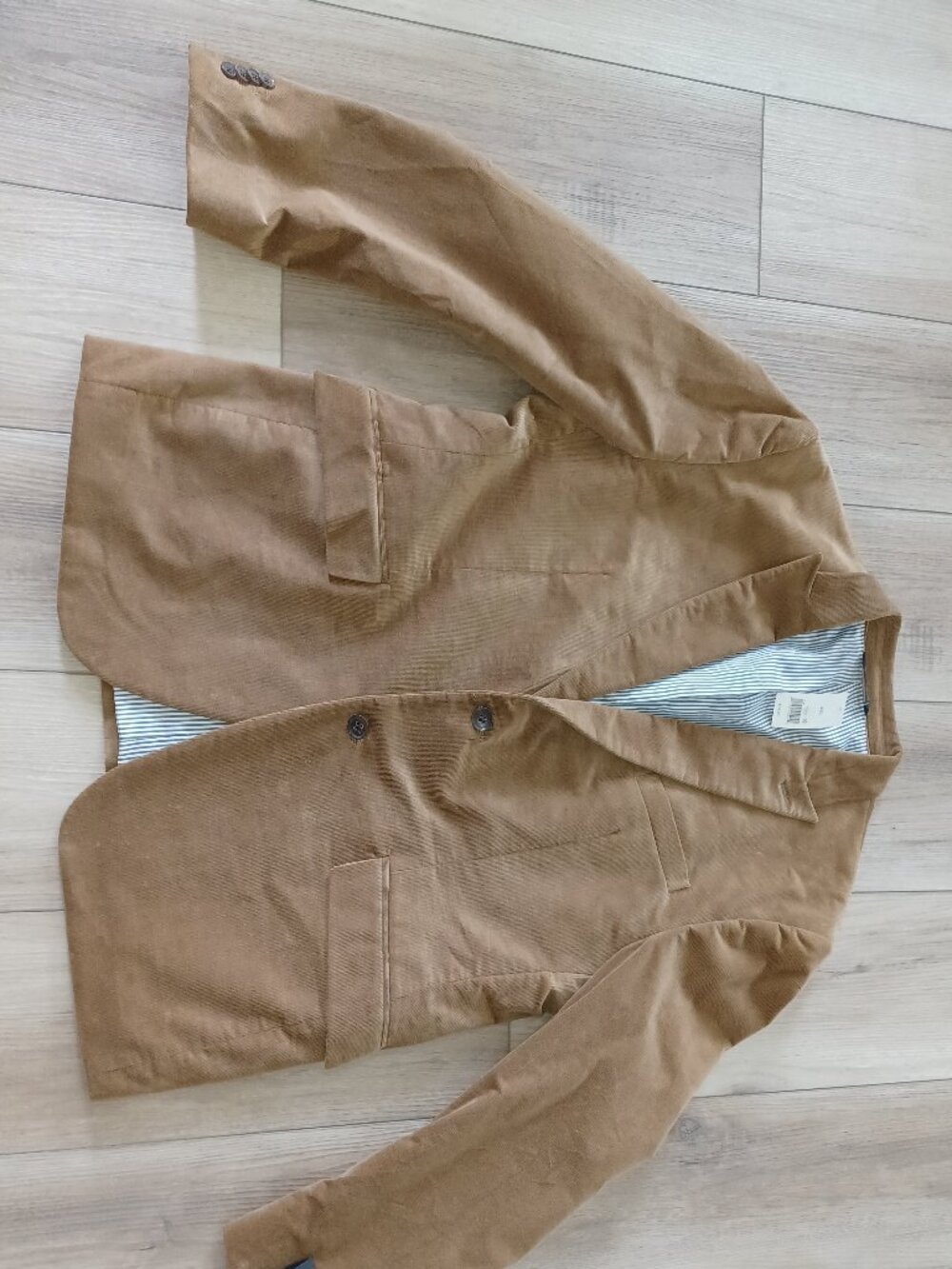 NWT Banana Republic Duca Visconti Italian Corduroy Blazer 44R Tailored Fit Tan - Picture 2 of 13